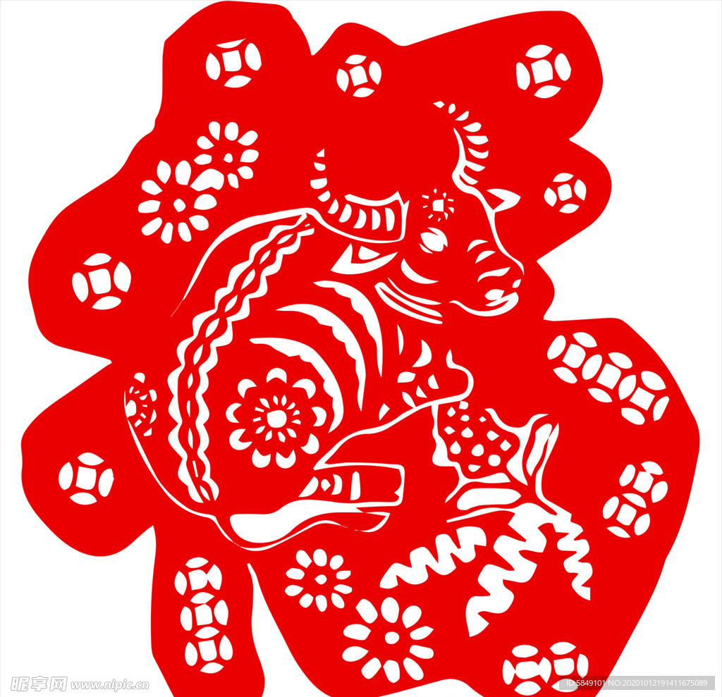 生肖牛剪纸