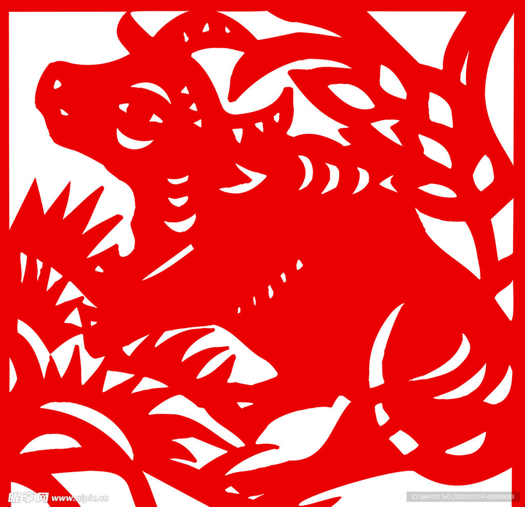 生肖牛剪纸