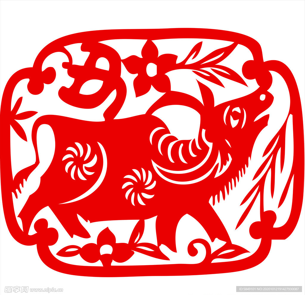 生肖牛剪纸