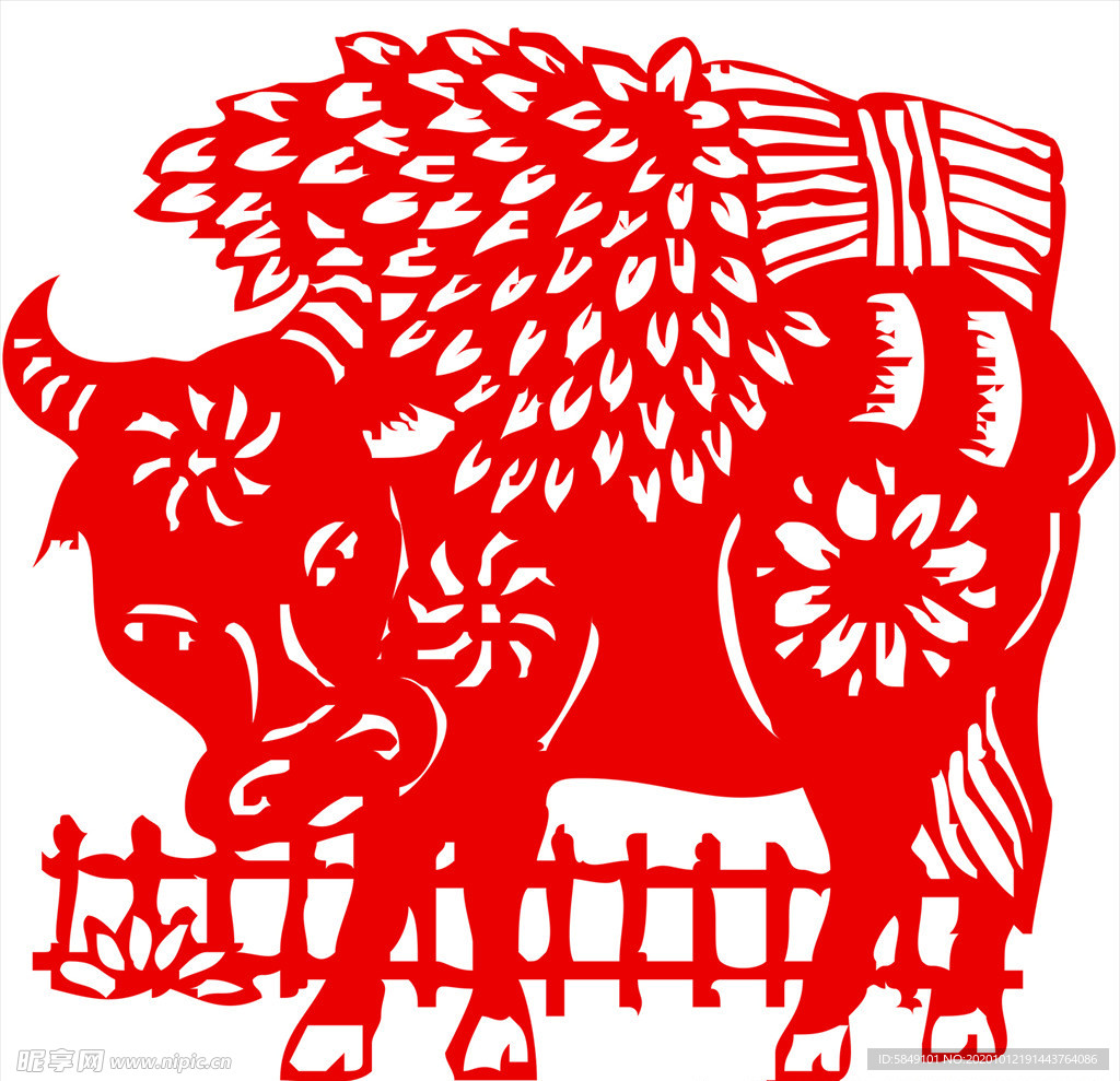 生肖牛剪纸