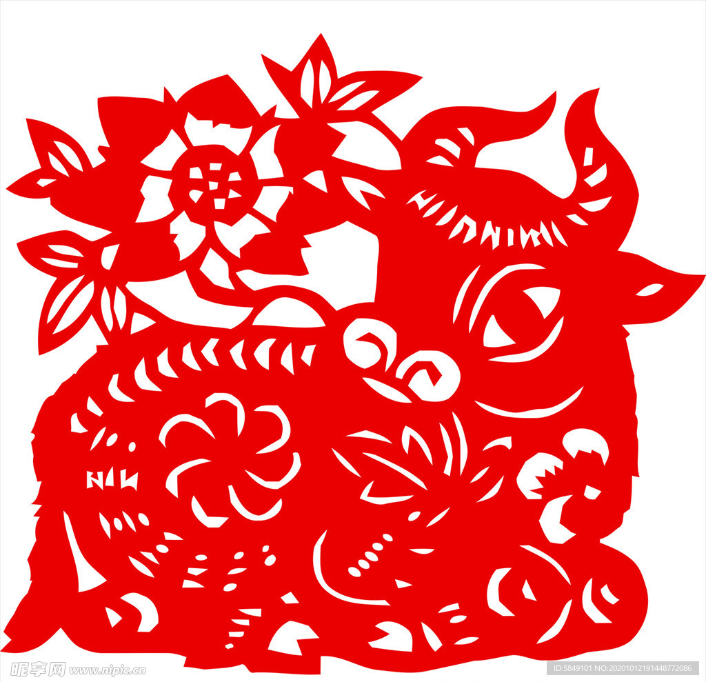 生肖牛剪纸