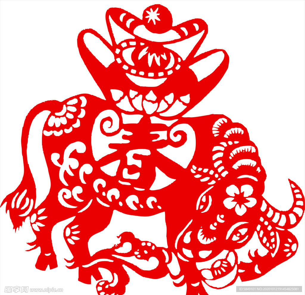 生肖牛剪纸