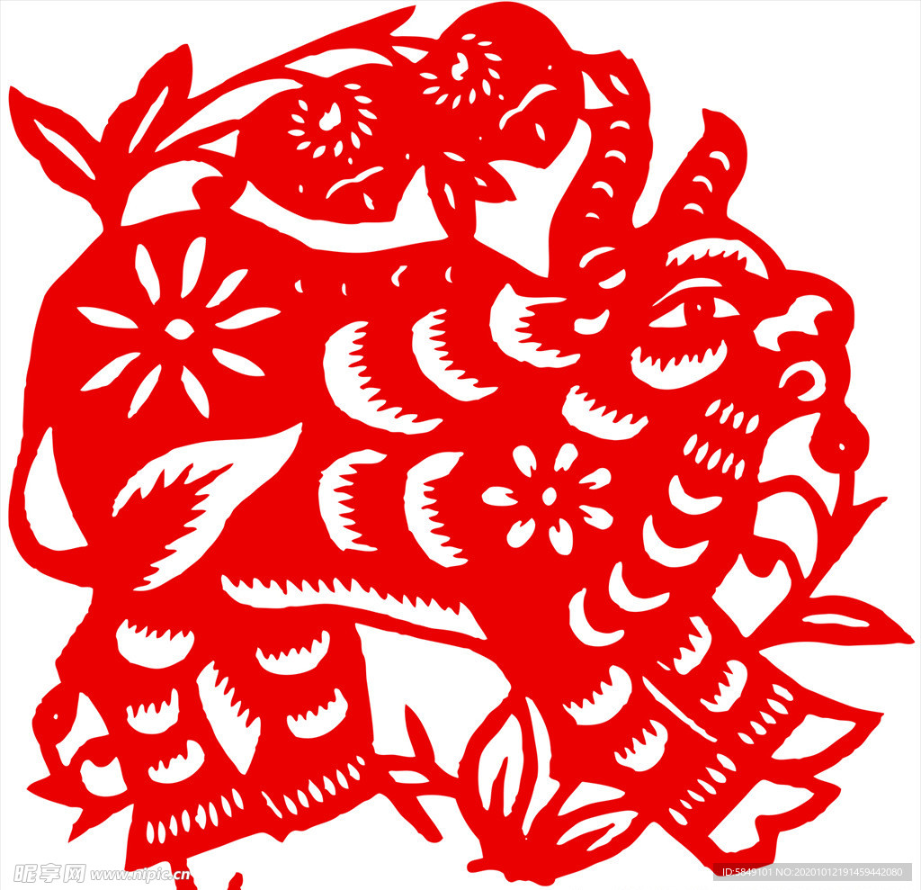 生肖牛剪纸