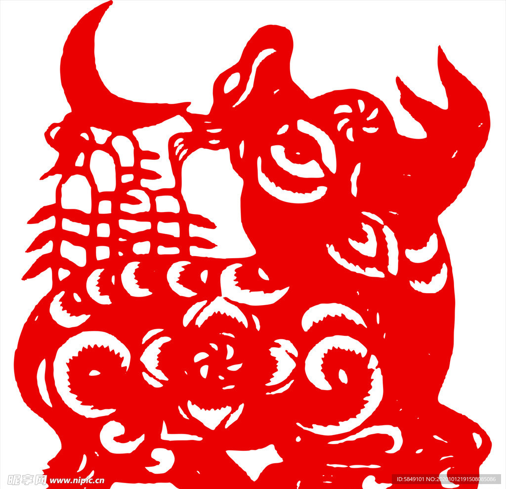 生肖牛剪纸