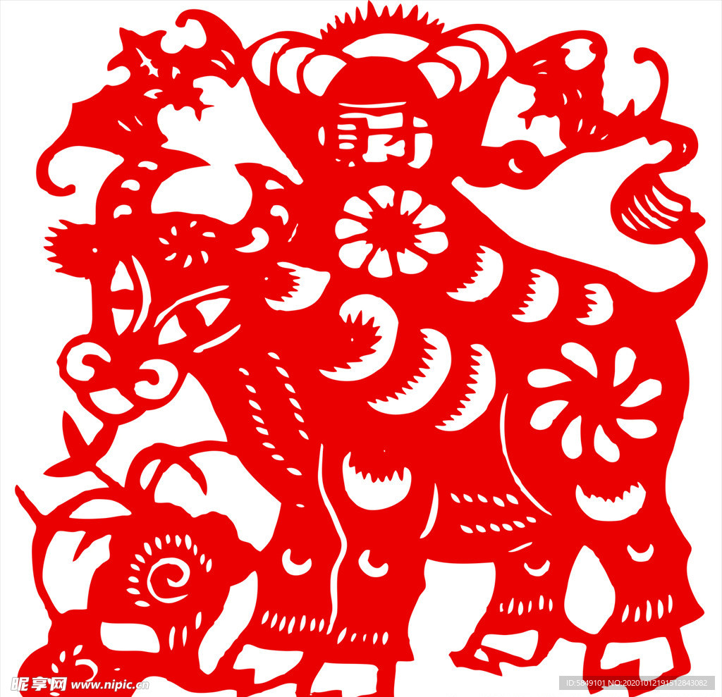 生肖牛剪纸