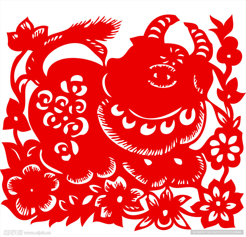 生肖牛剪纸