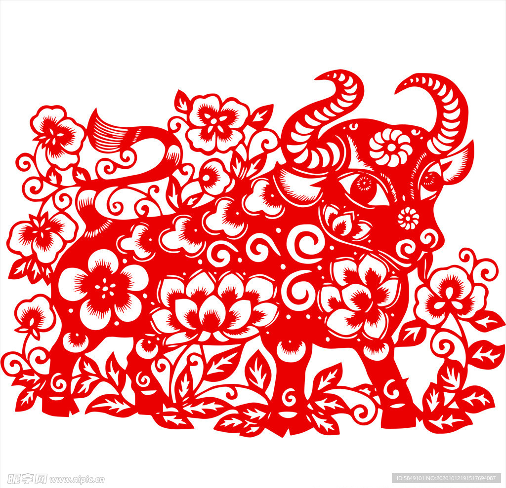 生肖牛剪纸