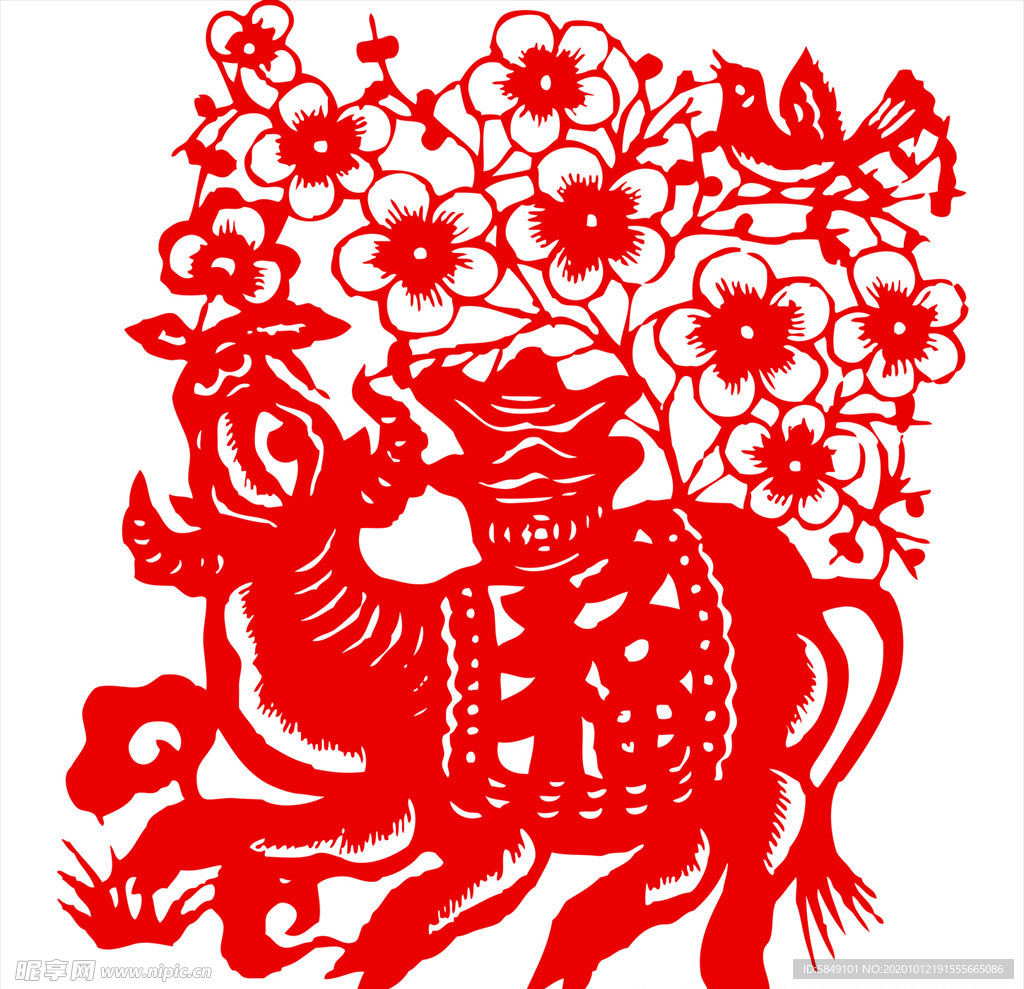 生肖牛剪纸