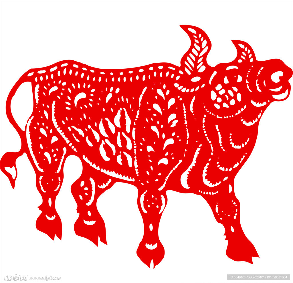 生肖牛剪纸