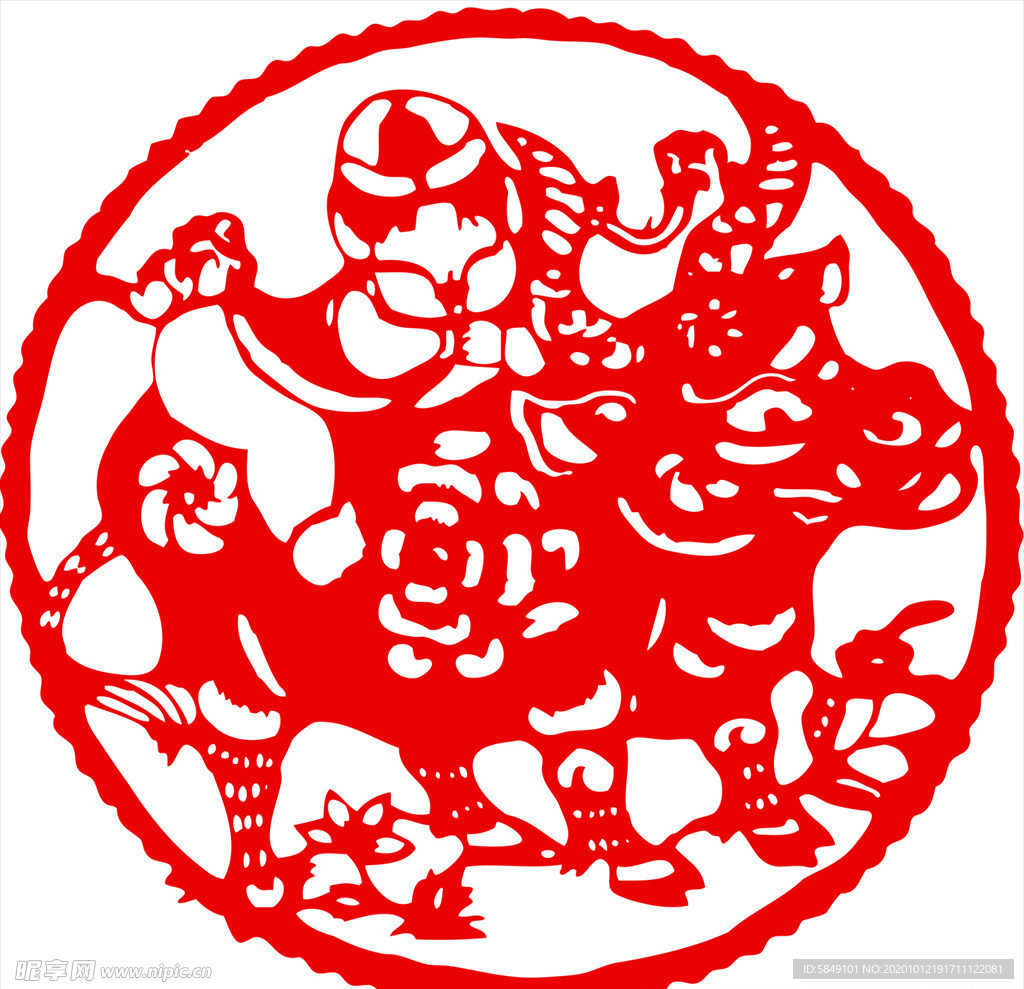 生肖牛剪纸