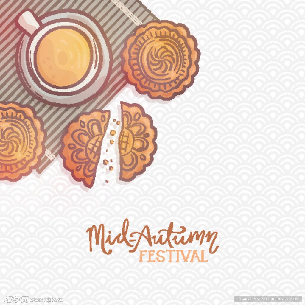 中秋插画EPS矢量