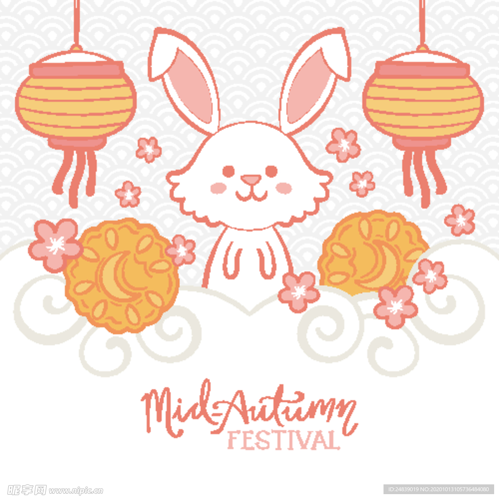 中秋插画EPS矢量