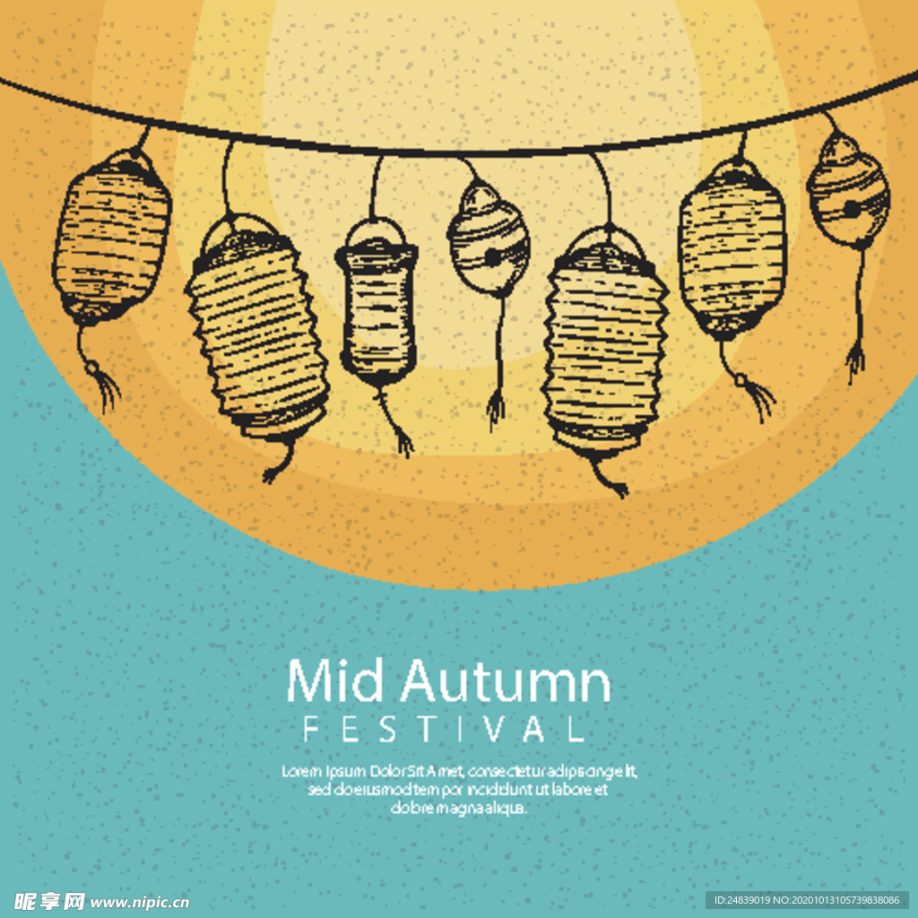 中秋插画EPS矢量