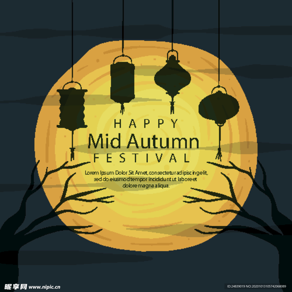 中秋插画EPS矢量