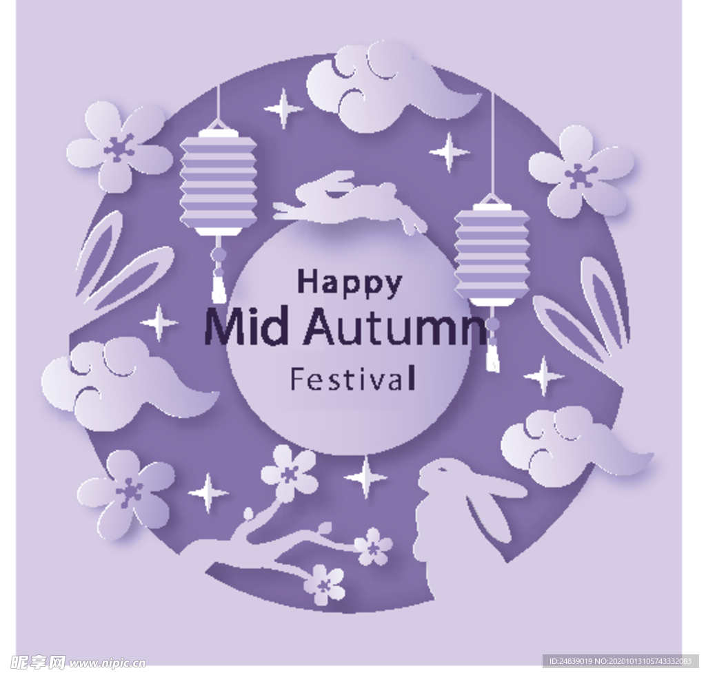 中秋插画EPS矢量
