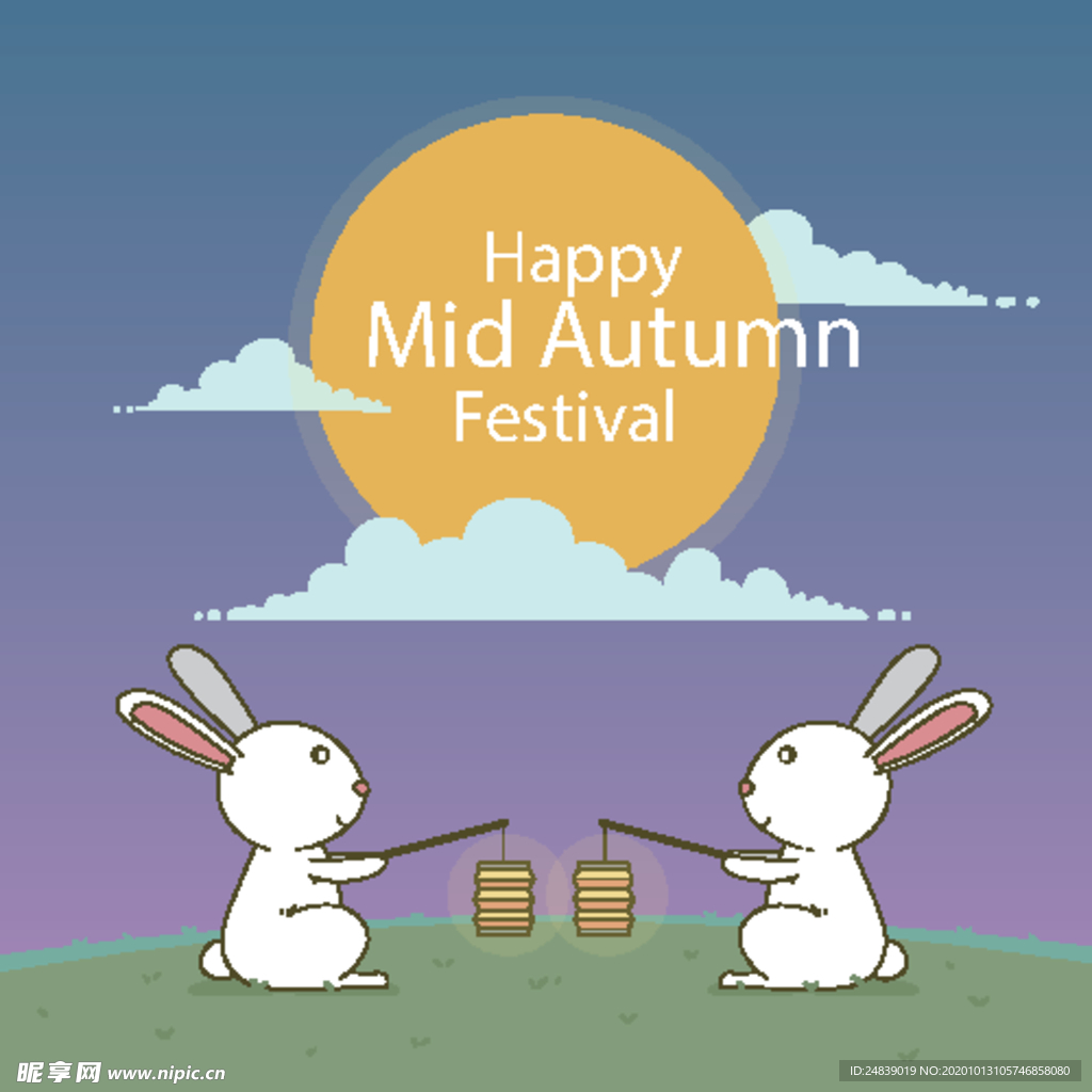 中秋插画EPS矢量