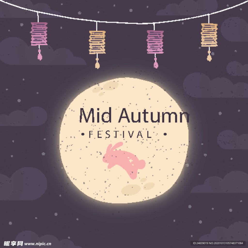 中秋插画EPS矢量