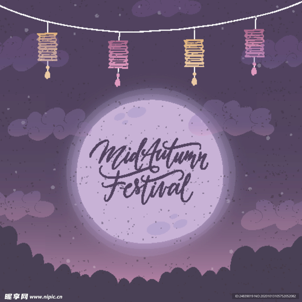 中秋插画EPS矢量