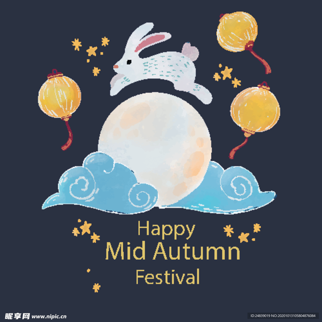 中秋插画EPS矢量