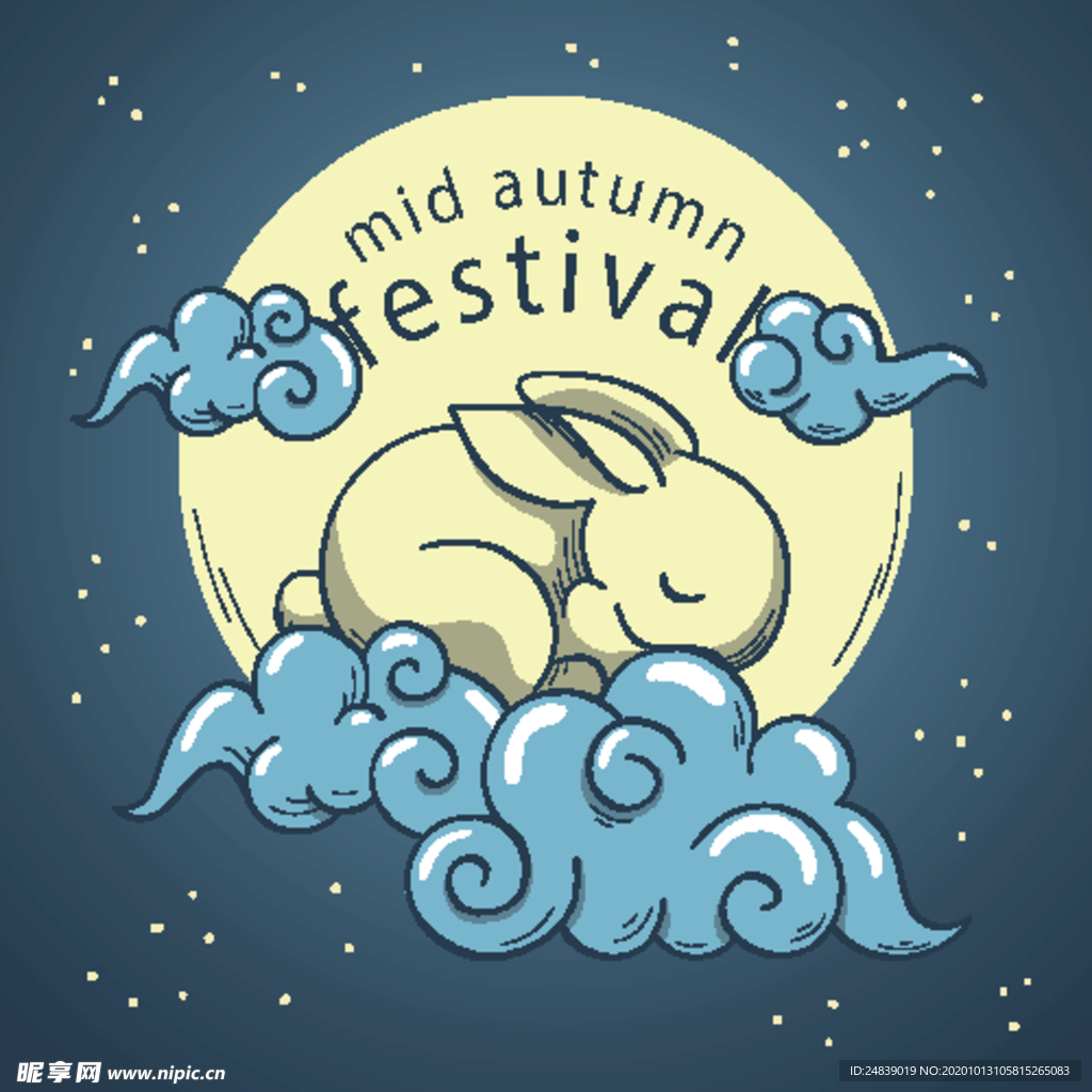 中秋插画EPS矢量