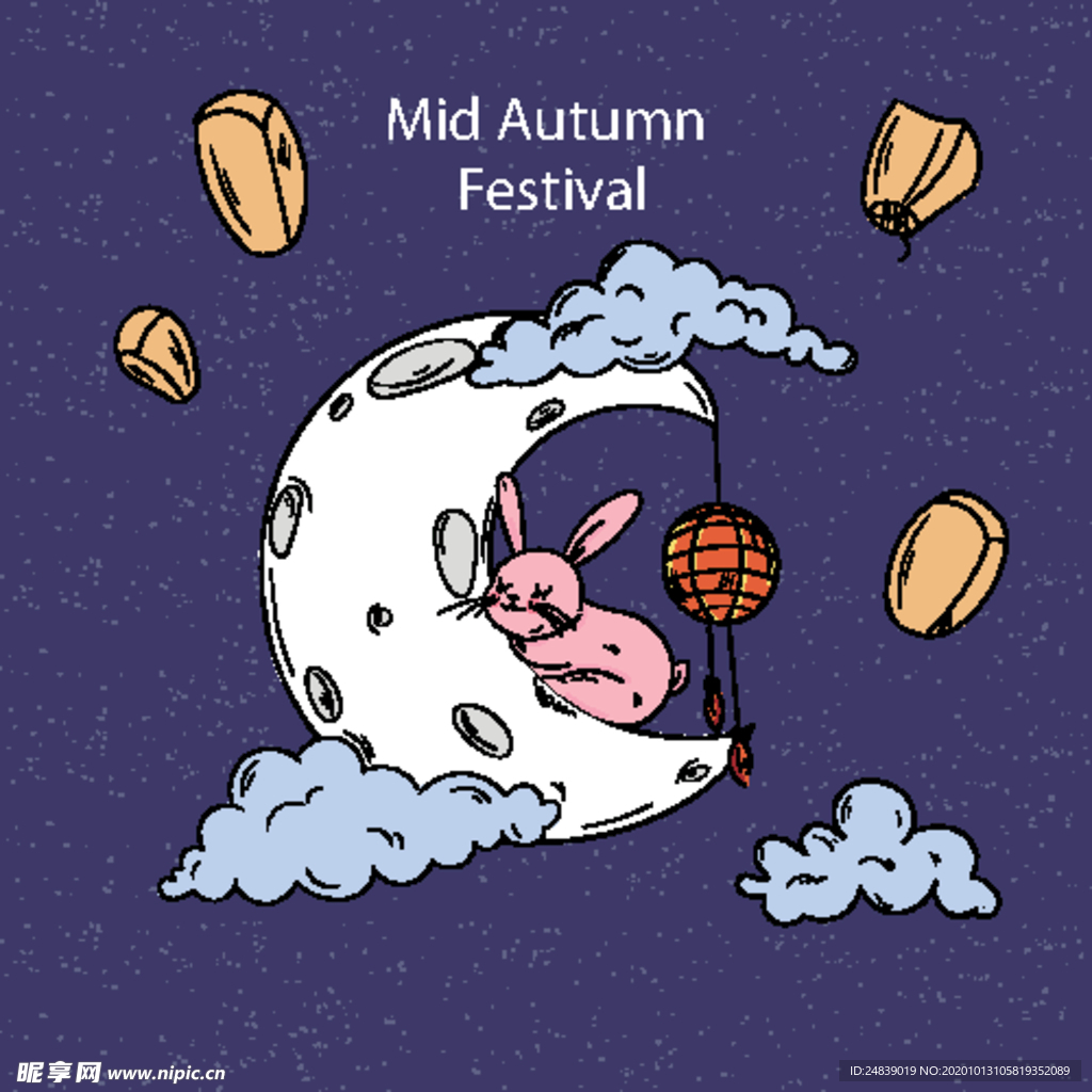 中秋插画EPS矢量