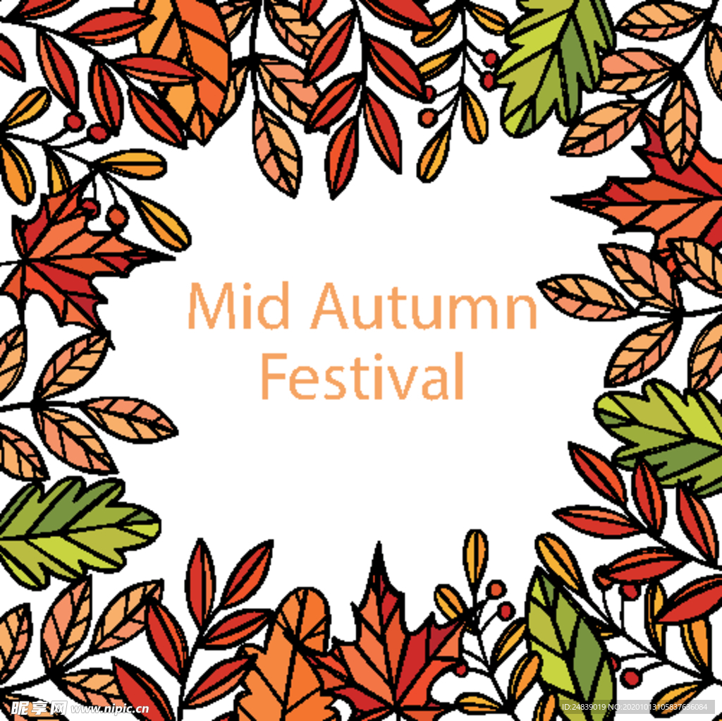 中秋插画EPS矢量
