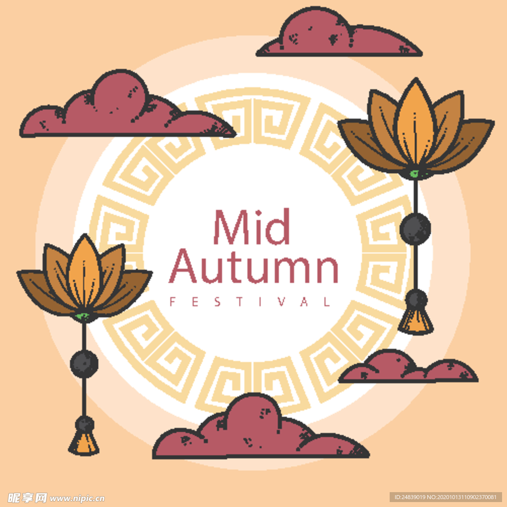 中秋插画EPS矢量