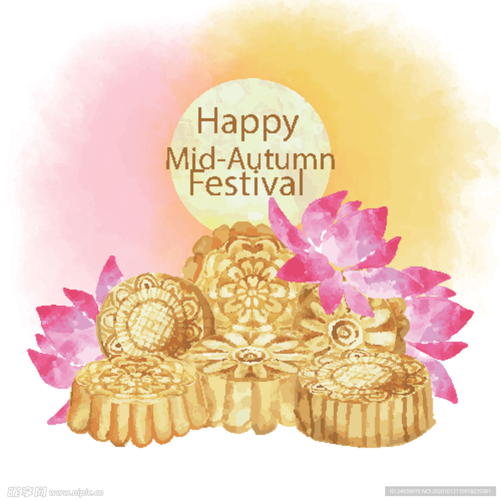 中秋插画EPS矢量