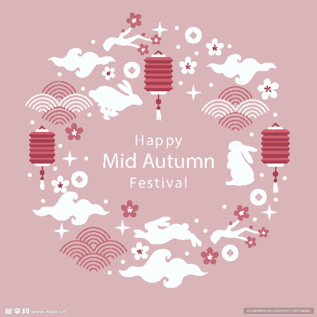 中秋插画EPS矢量