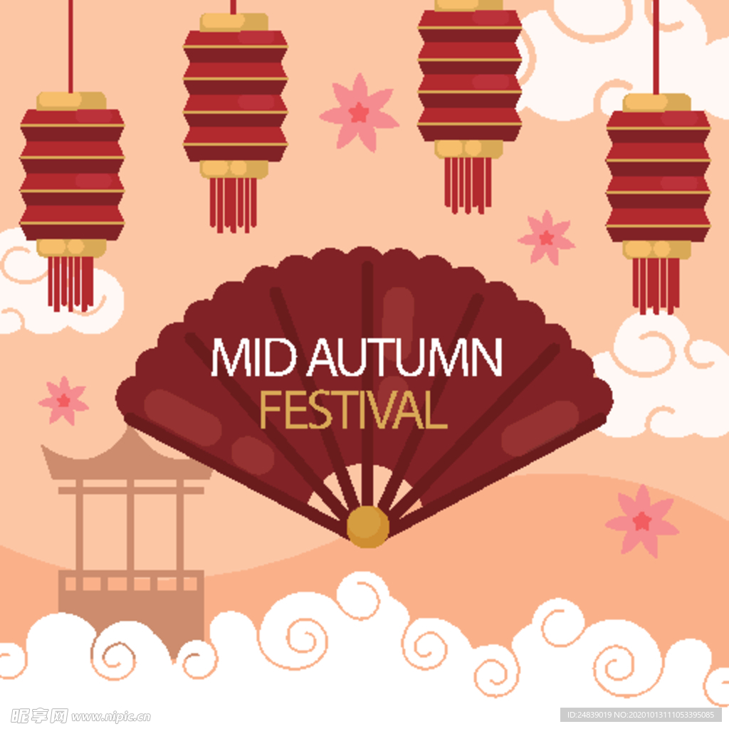 中秋插画EPS矢量