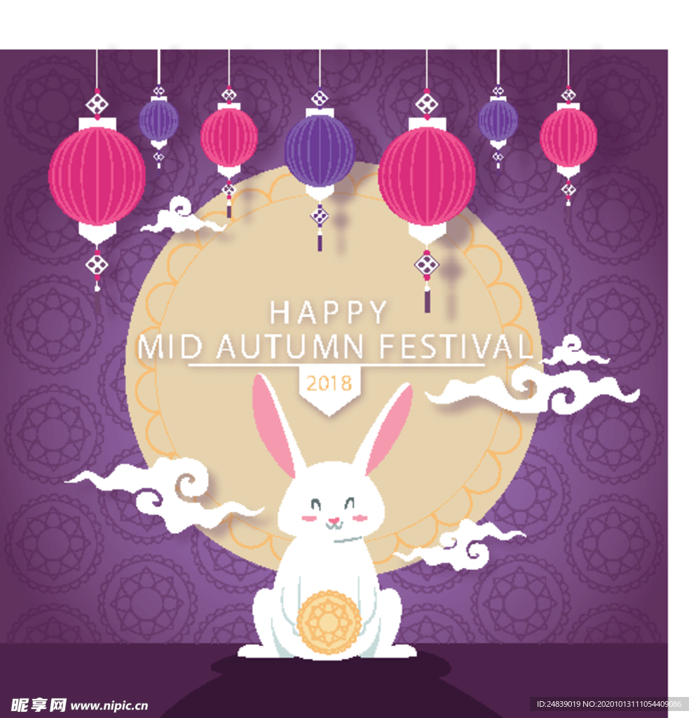 中秋插画EPS矢量