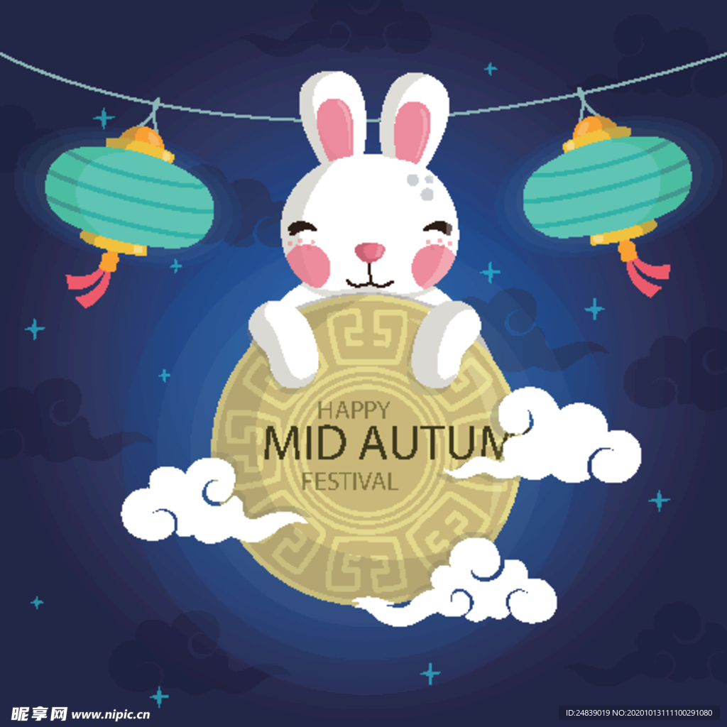 中秋插画EPS矢量