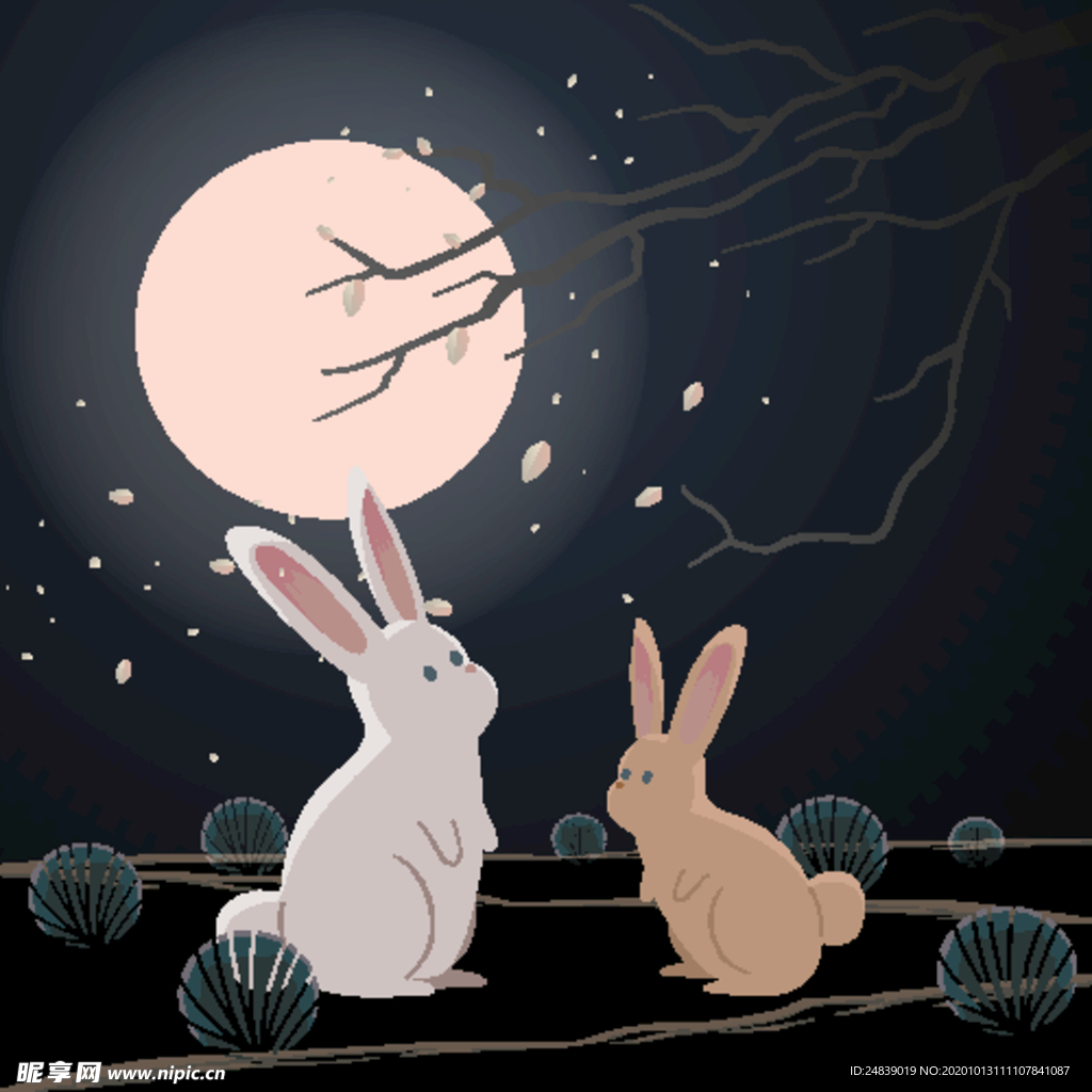 中秋插画EPS矢量