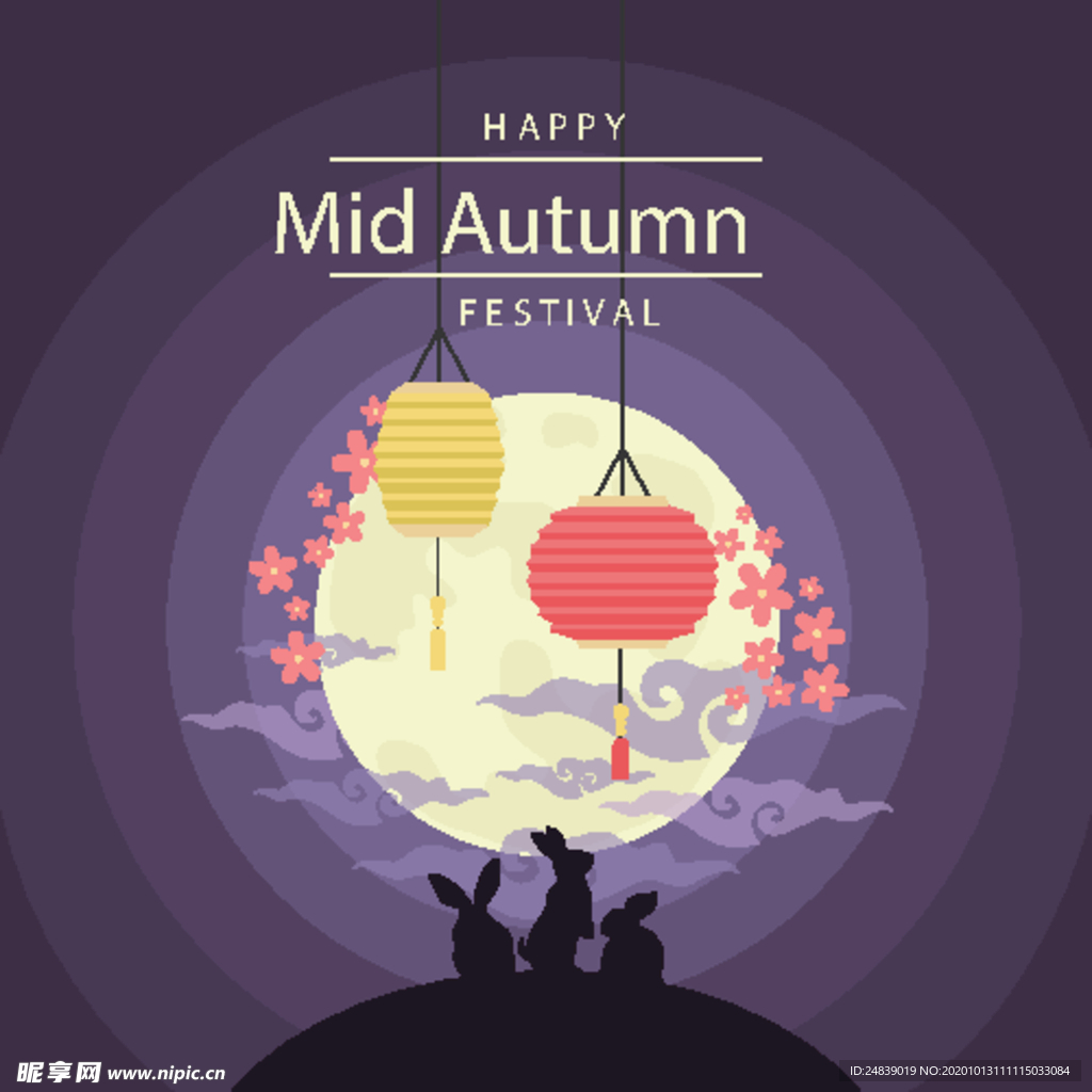 中秋插画EPS矢量