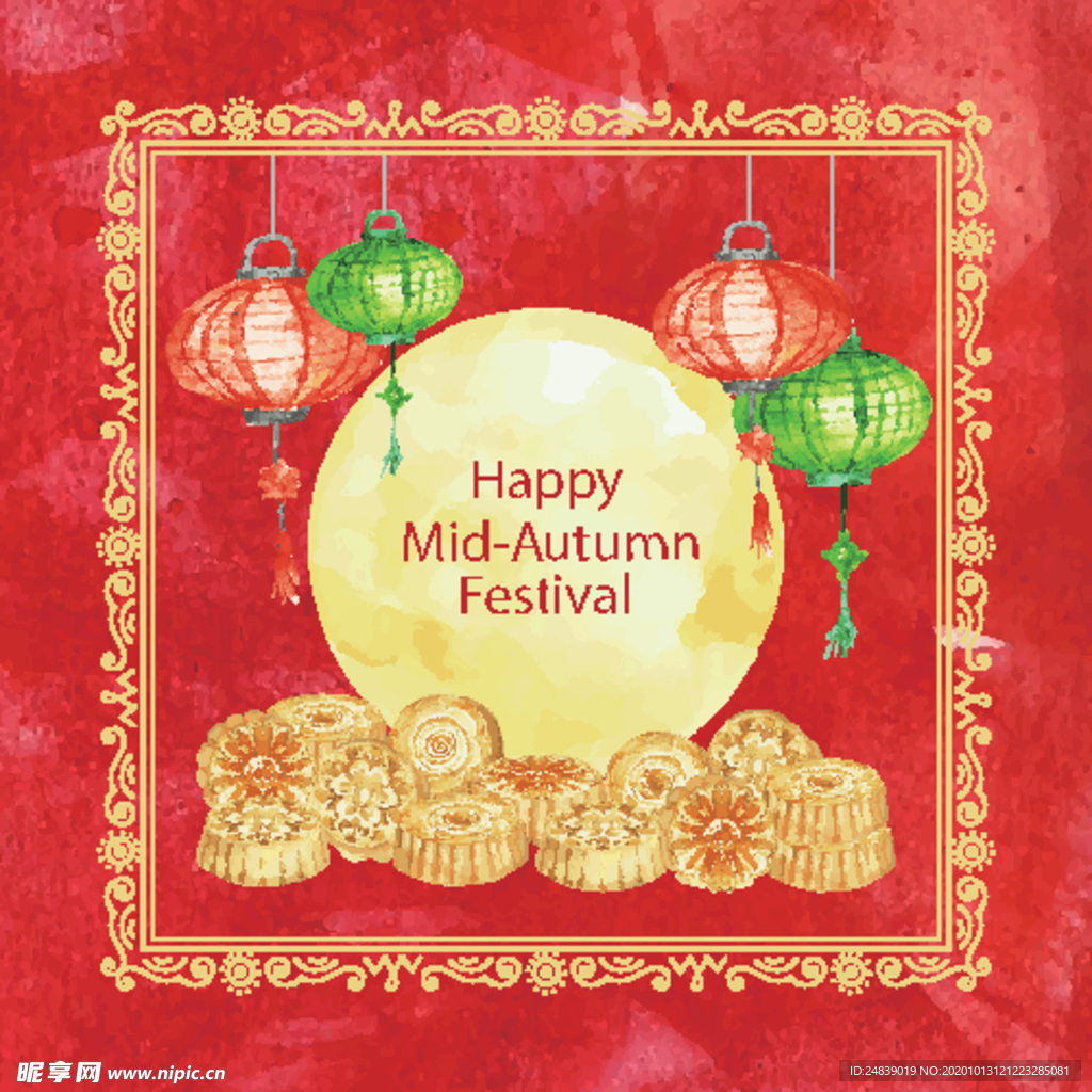 中秋插画EPS矢量