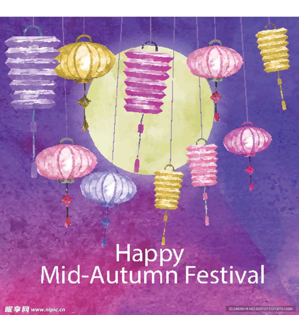 中秋插画EPS矢量