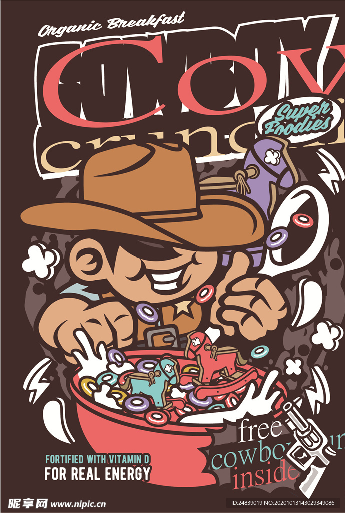 卡通人物漫画T恤印花矢量