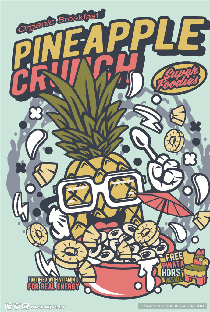 卡通人物漫画T恤印花矢量