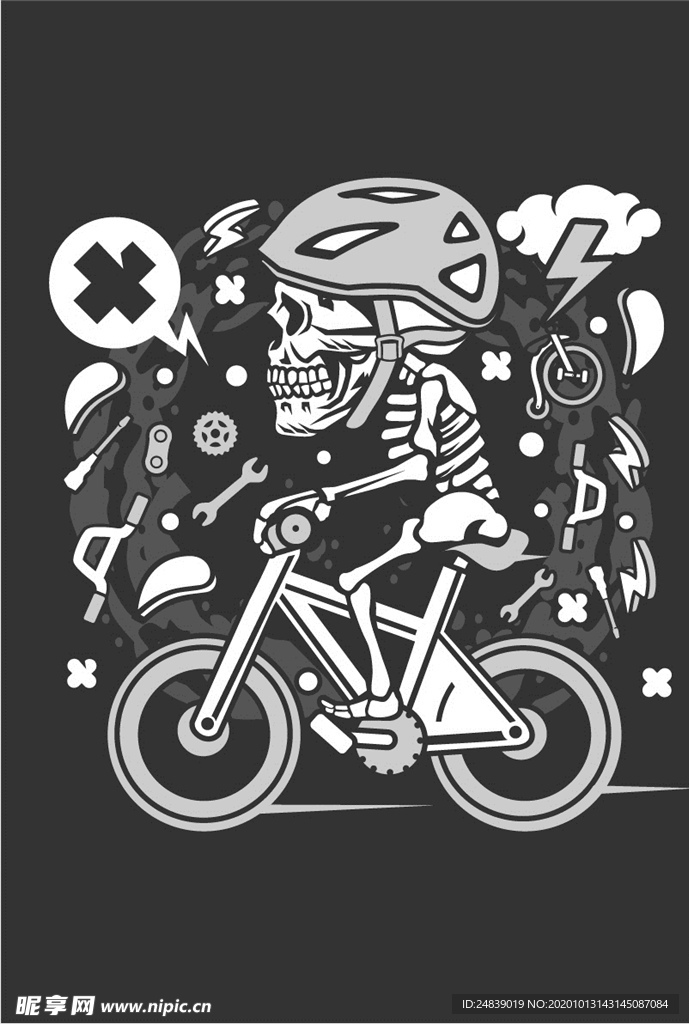 卡通人物漫画T恤印花矢量