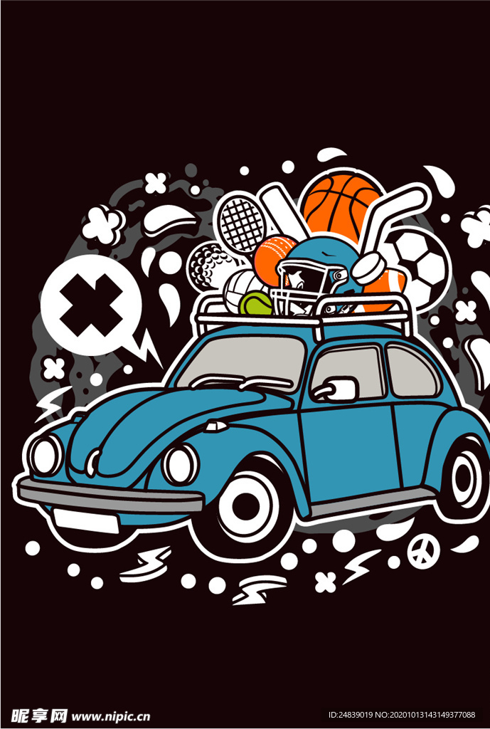 机器人漫画T恤印花矢量