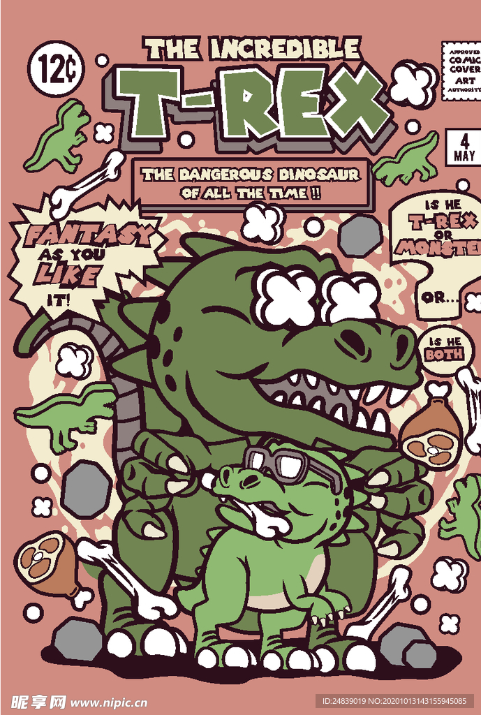 机器人漫画T恤印花矢量