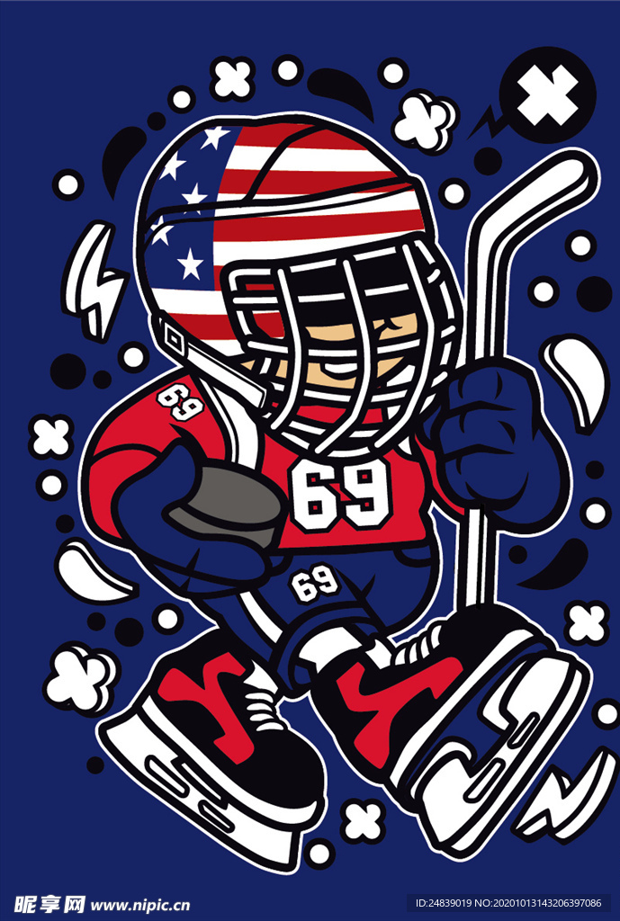 机器人漫画T恤印花矢量