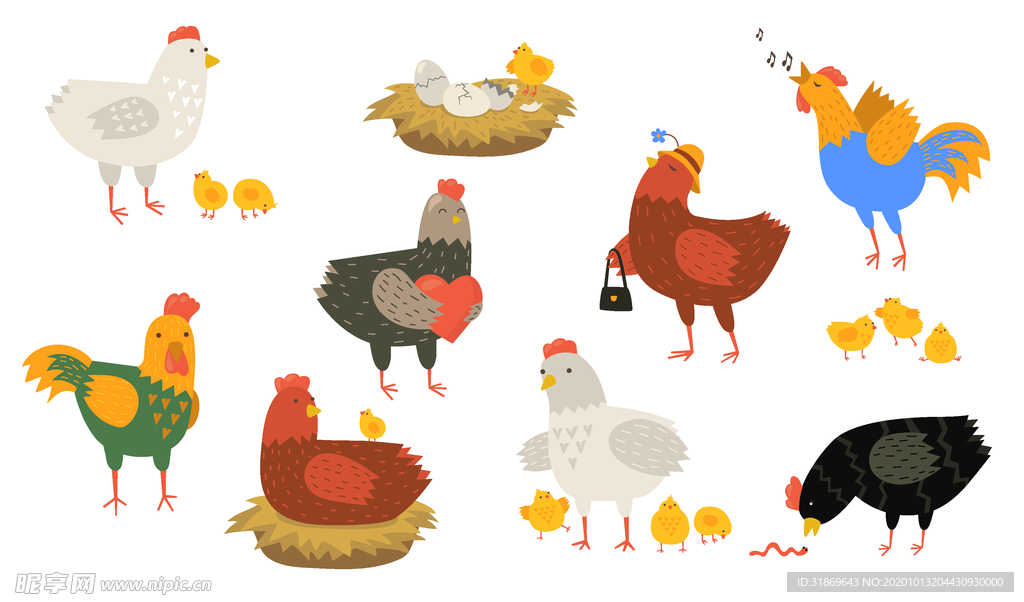 鸡 卡通鸡 鸡肉 鸡蛋 手绘鸡