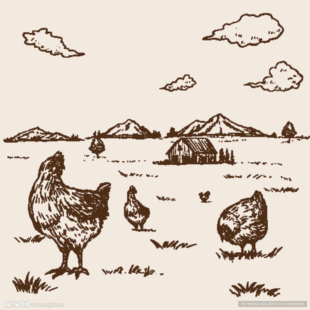 鸡 卡通鸡 鸡肉 鸡蛋 手绘鸡