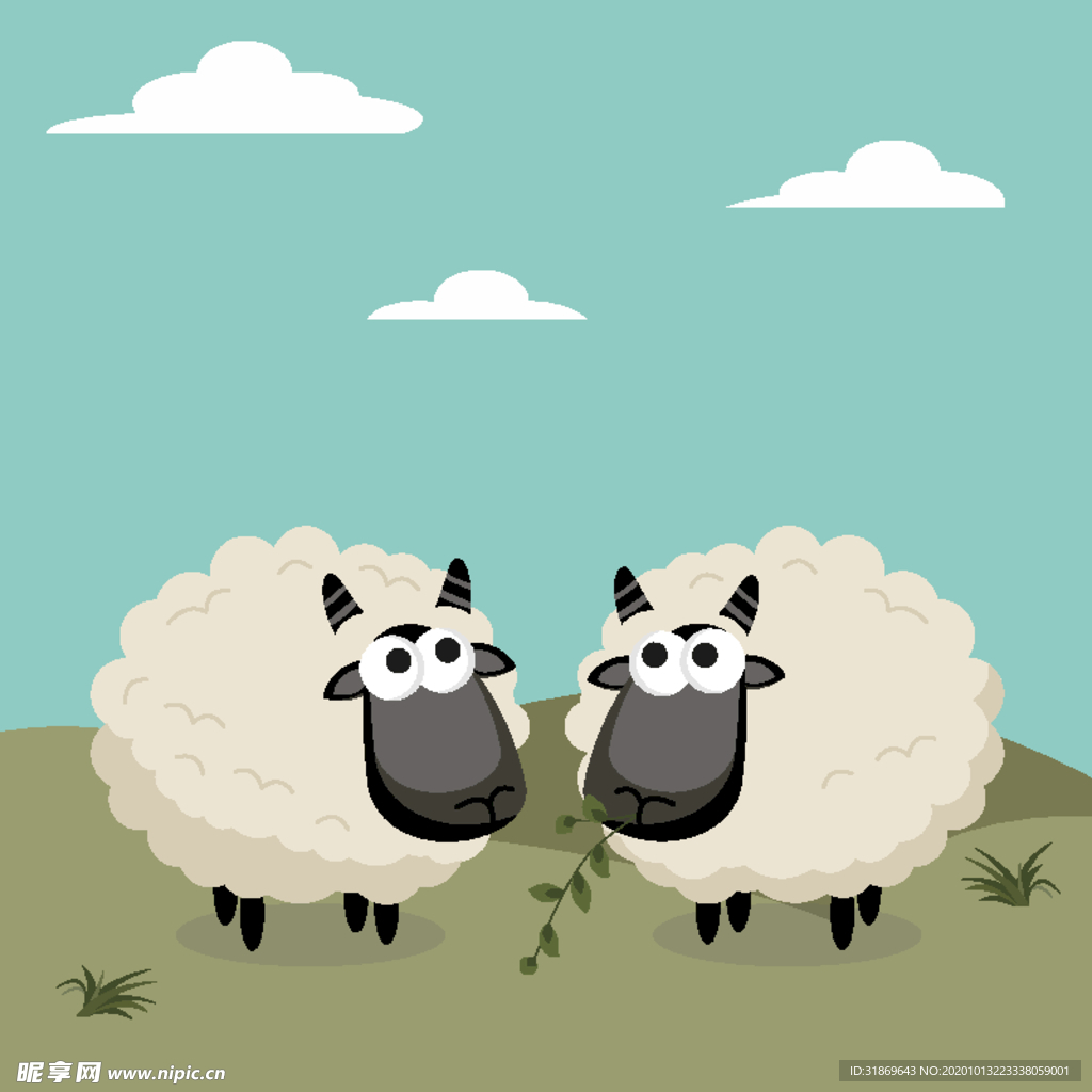 羊  卡通羊 手绘羊  动物