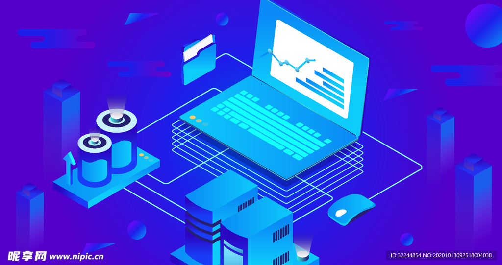 科技数据金融商务互联网AI矢量