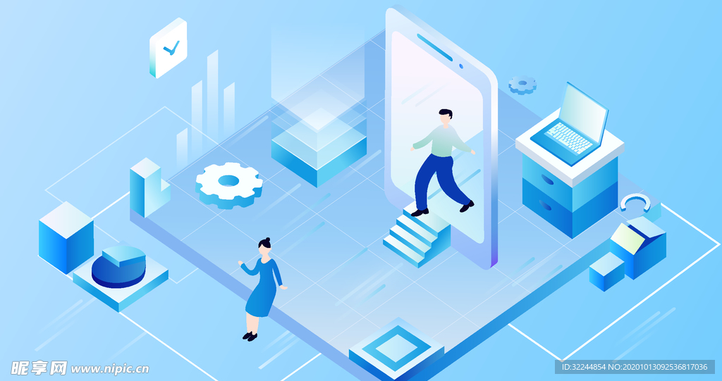 科技数据金融商务互联网AI矢量