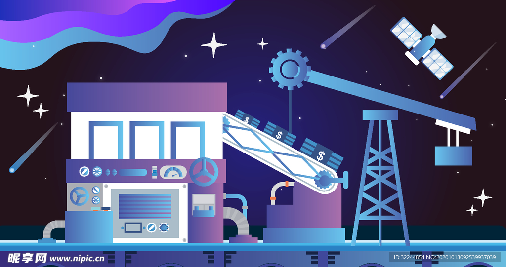 科技数据金融商务互联网AI矢量