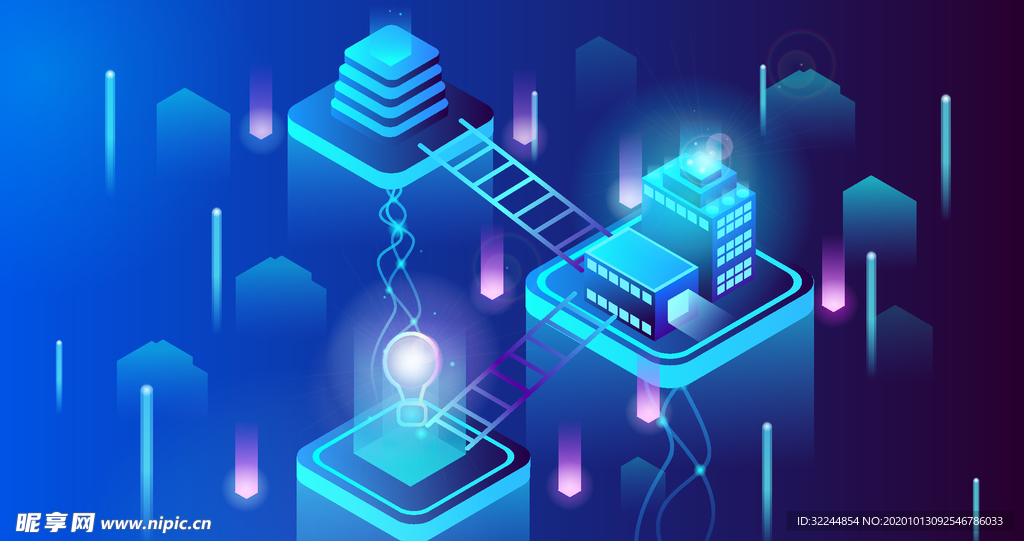 科技数据金融商务互联网AI矢量