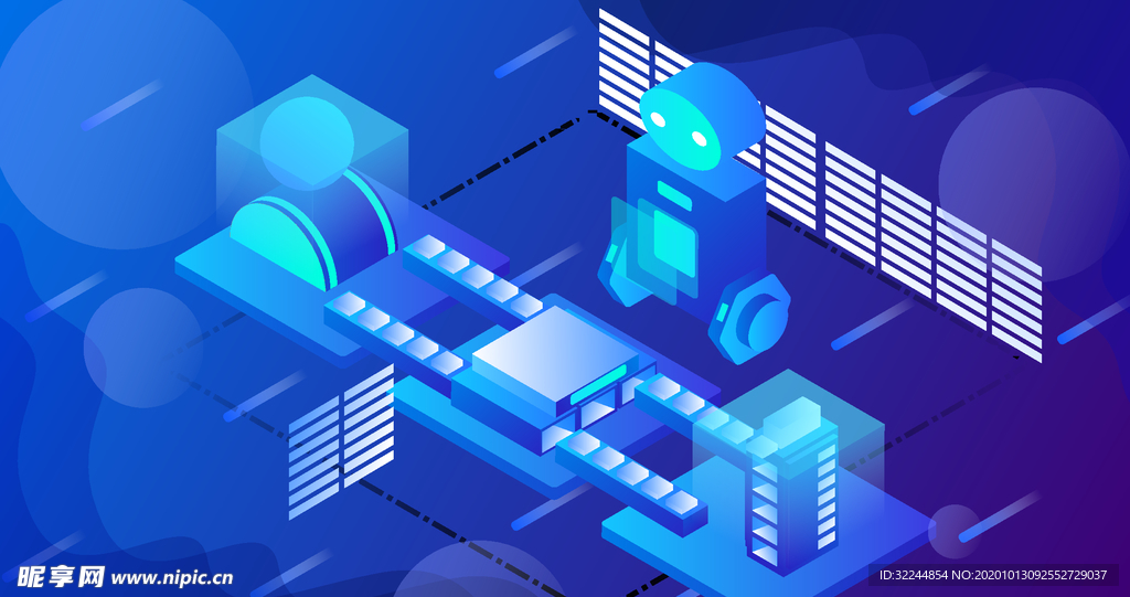 科技数据金融商务互联网AI矢量